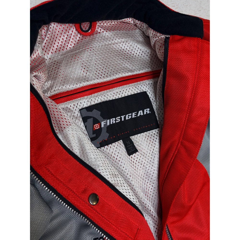 Firstgear Womens Mesh Motorcycle Riding Jacket Red Grey Colorblock Medium